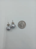 Gray 10.5 mm Freshwater Pearl Earrings