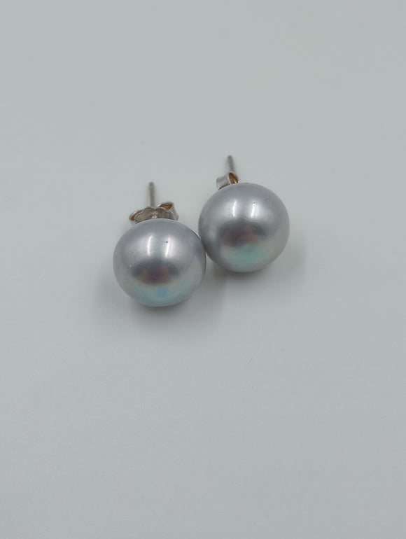 Gray 10.5 mm Freshwater Pearl Earrings