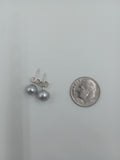 Gray 7 mm Freshwater Pearl Earrings
