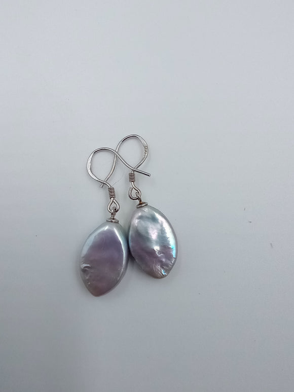Gray Diamond Freshwater Pearl Earrings