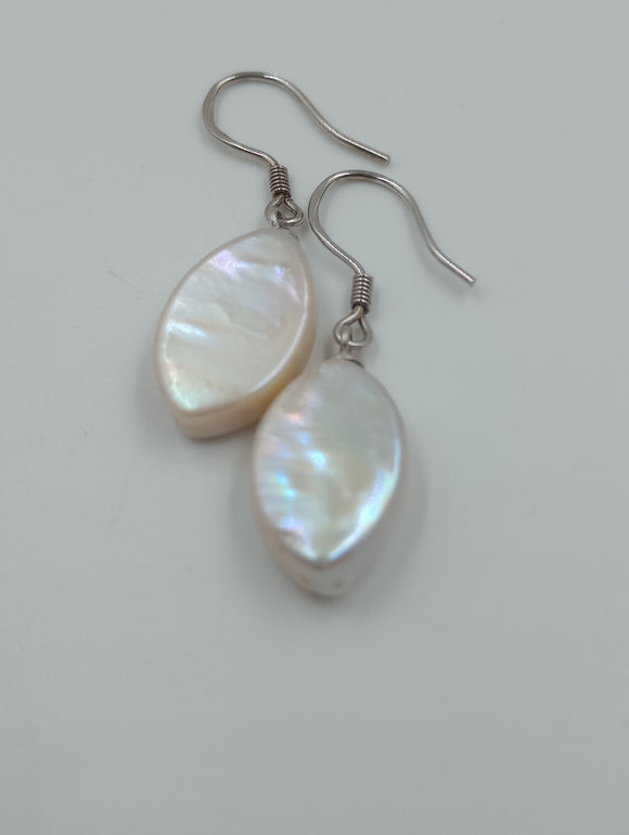 Light Peach Diamond Freshwater Pearl Earrings