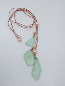 One of Kind Beach Glass Lariat