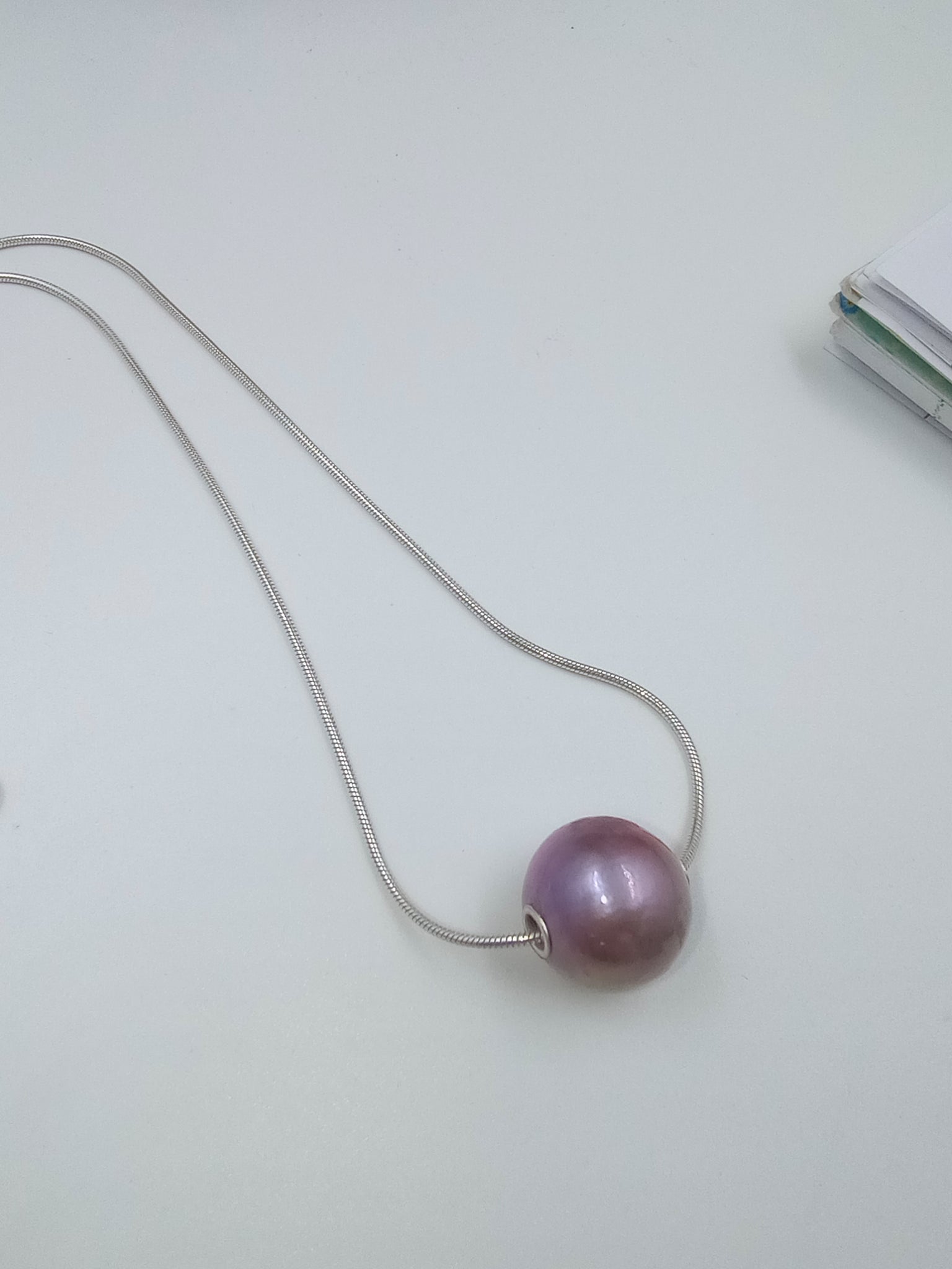 Lavender Freshwater Pearl Necklace 9-10 mm AA+ from Pearl Accessory
