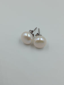White 9mm Freshwater Pearl Earrings