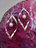 Sterling Silver and White Freshwater Pearl Earrings